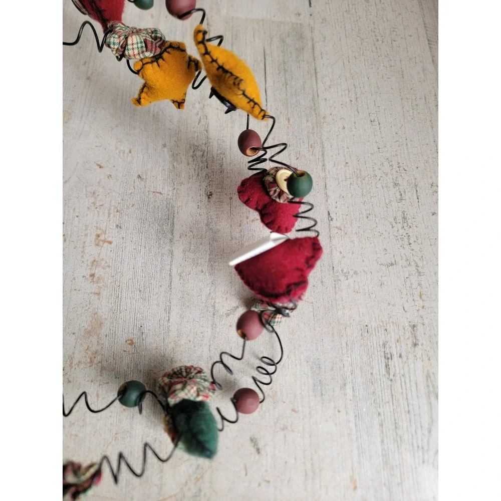 Tender heart treasures vintage Xmas Plush Garland star gingerbread heart